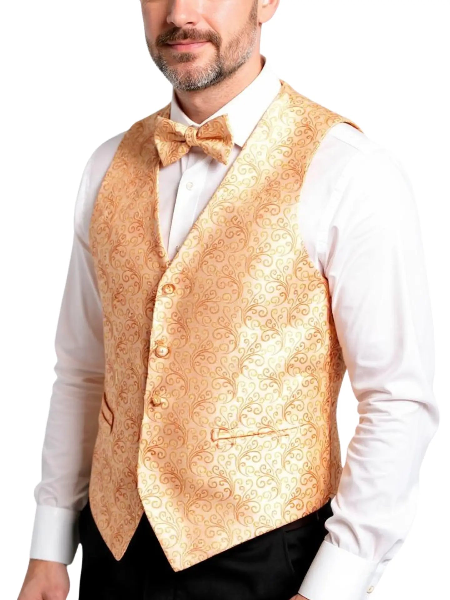 Men's Print Vest with Ajustable Back and Button Front Closure