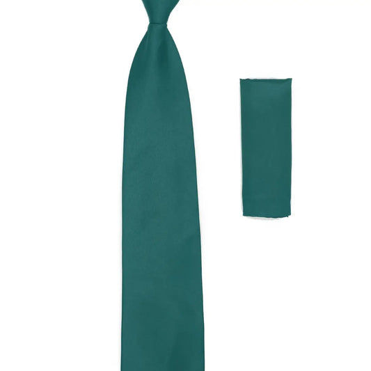 Men's Satine Zipper Tie and Hanky Set