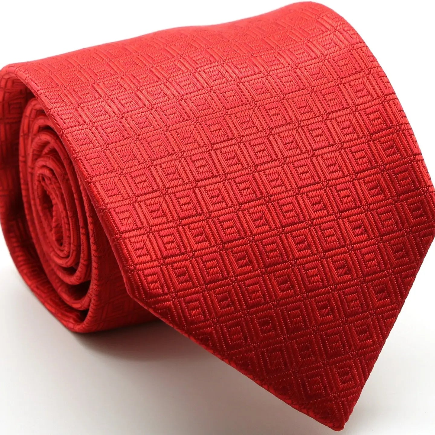 Men's Classic Geometric Pattern Windsor Tie and Hanky Set