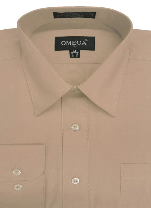 Big Man Solid Long Sleeve Button Down Dress Shirt