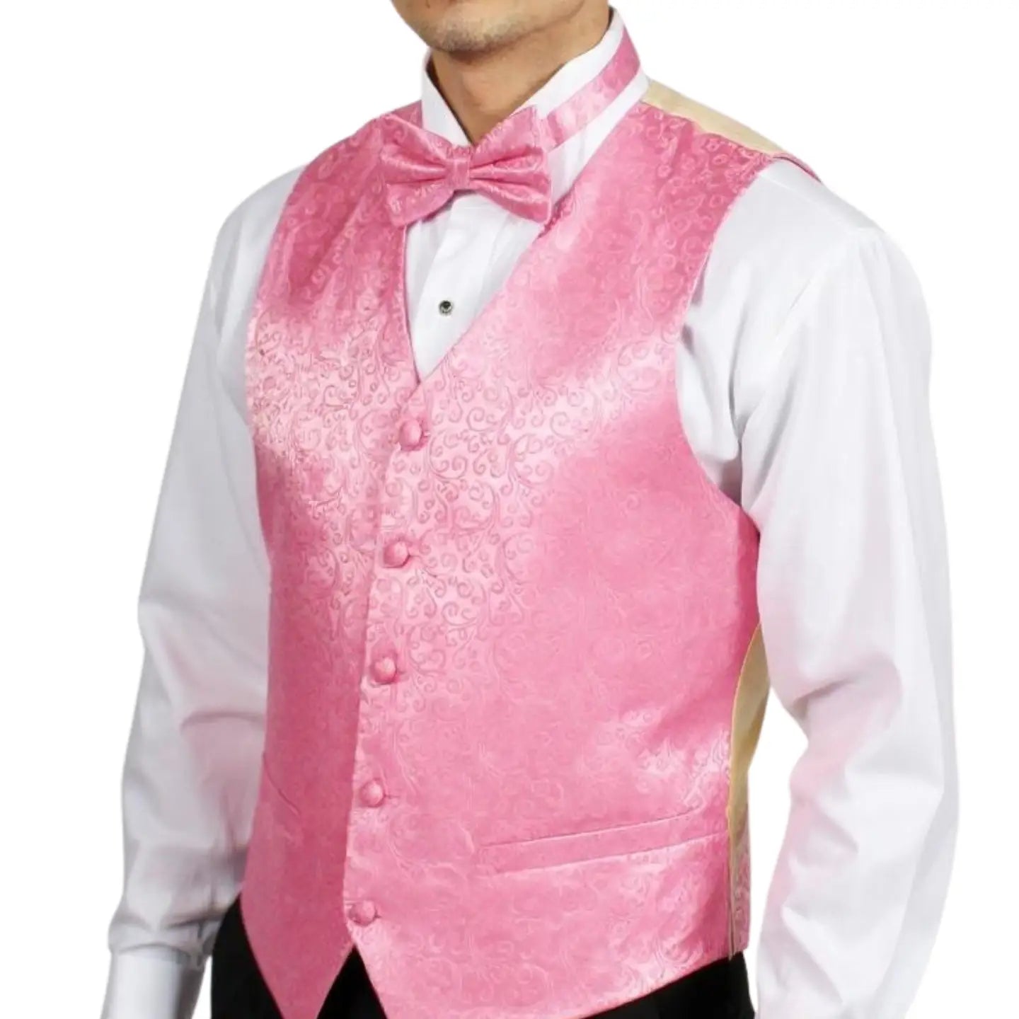 Men's Print Vest with Ajustable Back and Button Front Closure