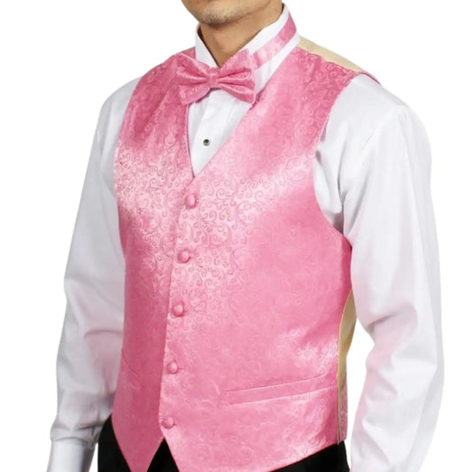 Men's Print Vest with Ajustable Back and Button Front Closure