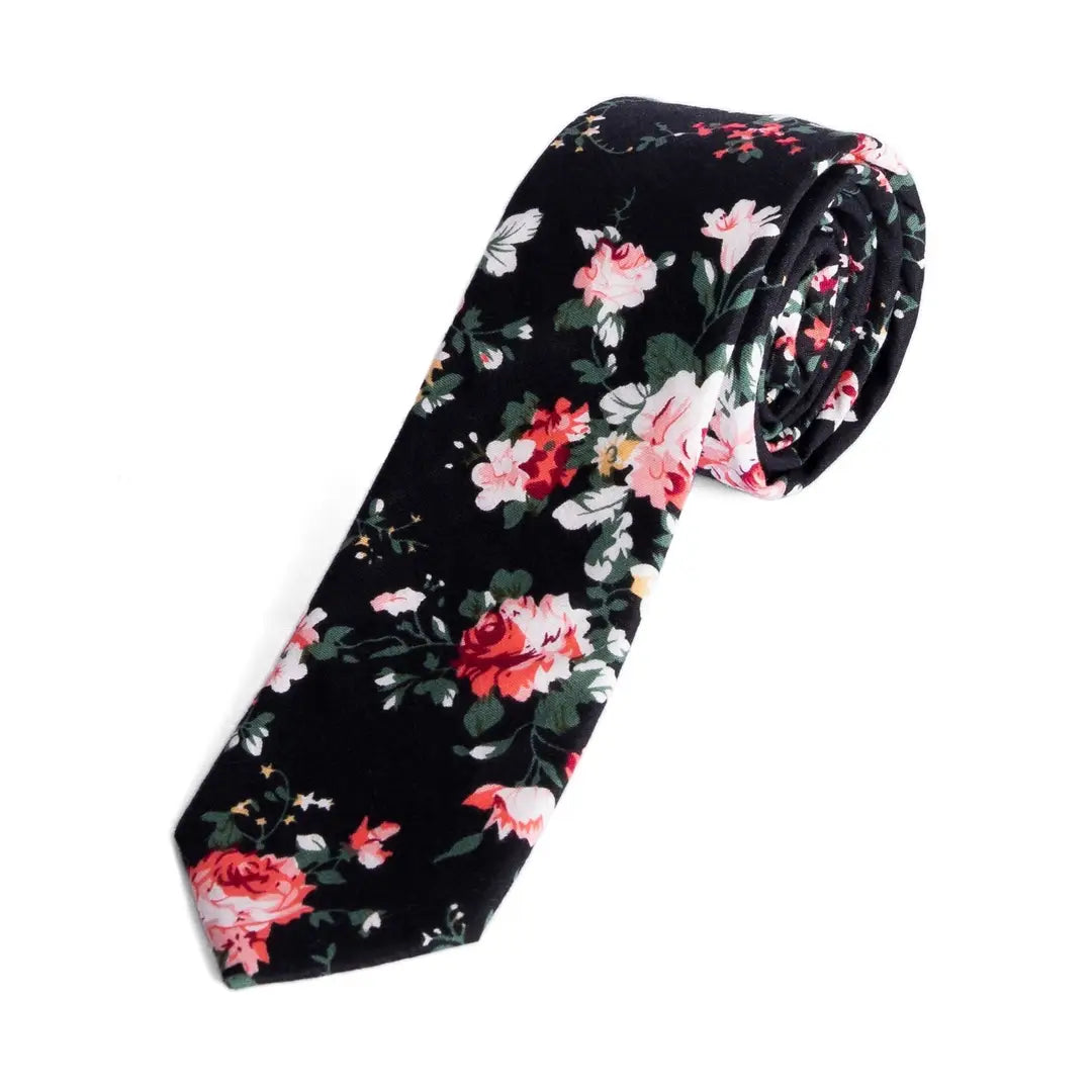 Modern Floral Print Windsor Tie