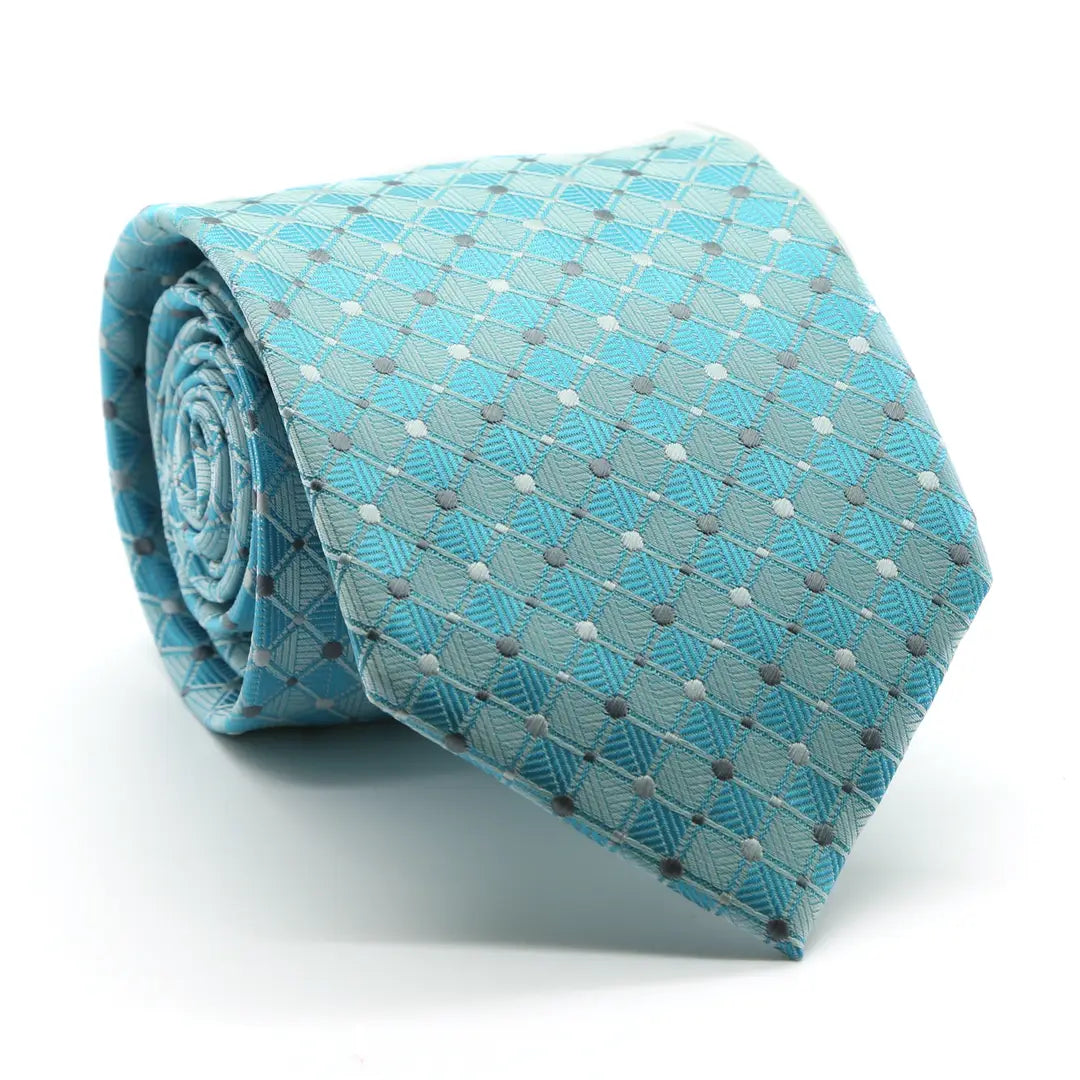 Men's Diamond Print Necktie and Handkercheif Set