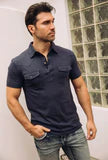 Short Sleeve Pearl Snap Western Polo Shirt