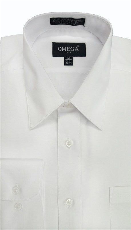 Big Man Solid Long Sleeve Button Down Dress Shirt