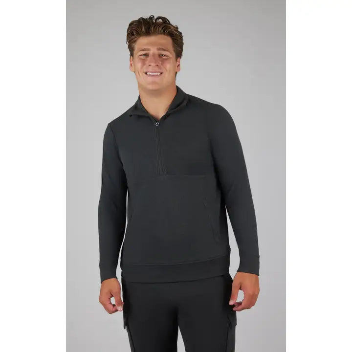 Men's Mélange Fleece Half Zip with Pockets