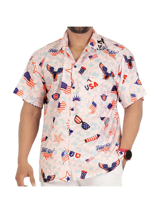 Patriotic USA Flag Button Down Shirt