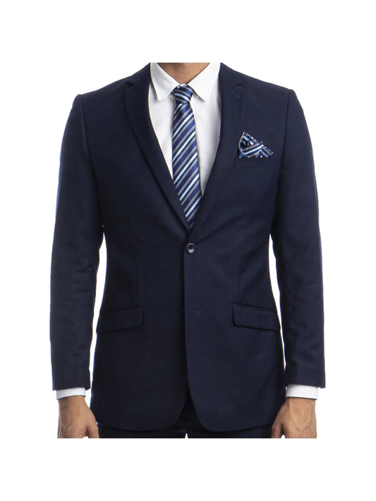 Short Slim Fit Solid Single Breasted Two Button Closure Dress Jacket with Notch Lapel