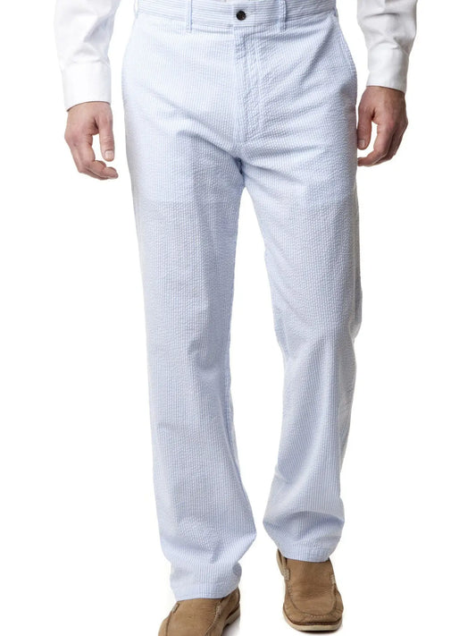 Slim Fit Lightweight Seersucker Long Dress Pants