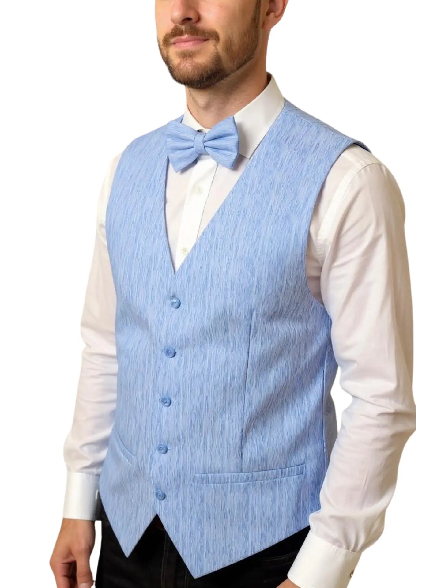 Men's Pattern Vest with Adjustable Back and Button Front Closure