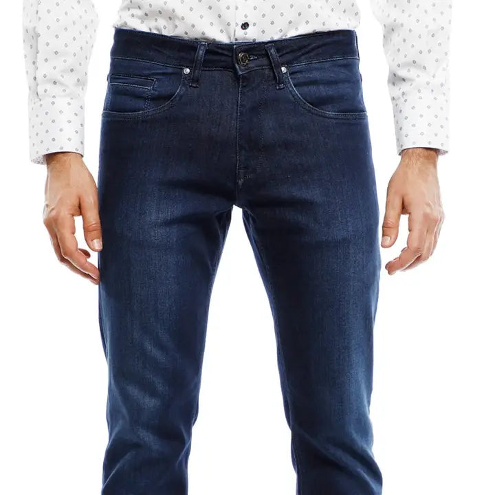 Mens Performance Fabric Blue Jeans