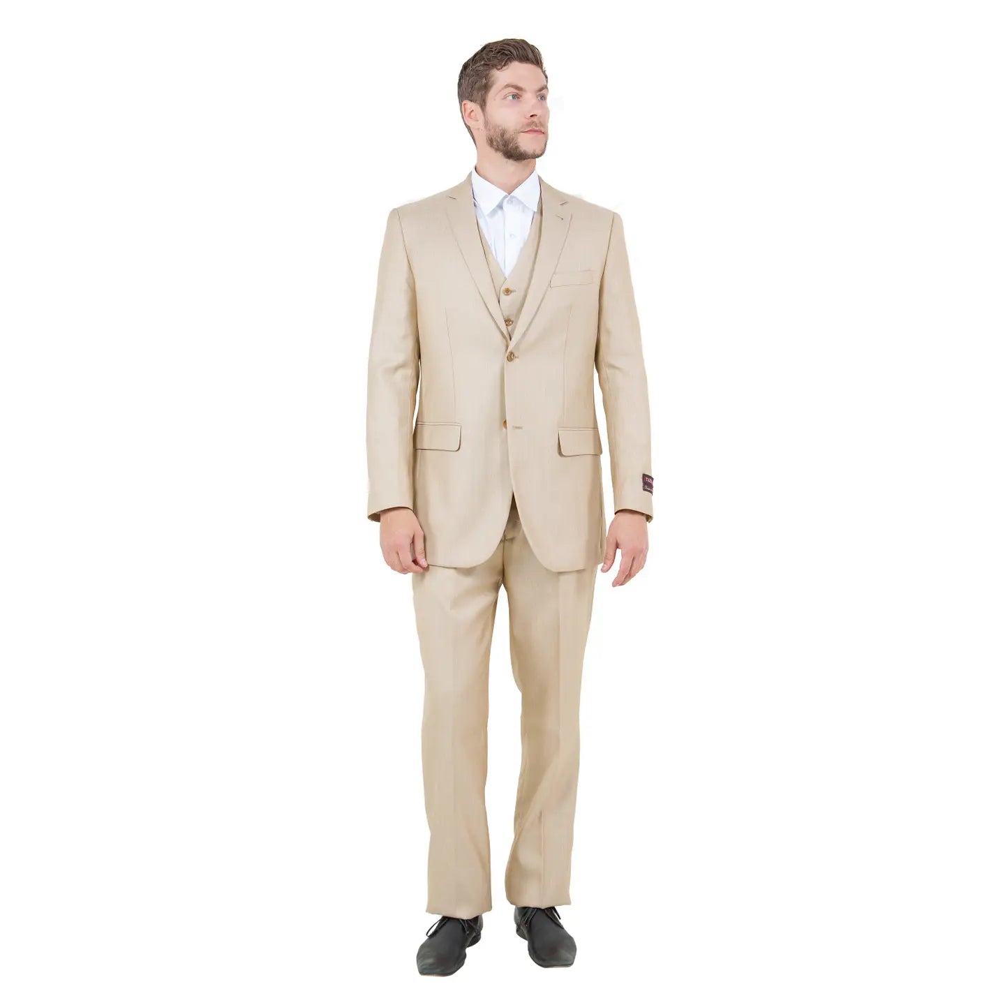 Modern Fit Men's Suit Jacket with Button Front Closure